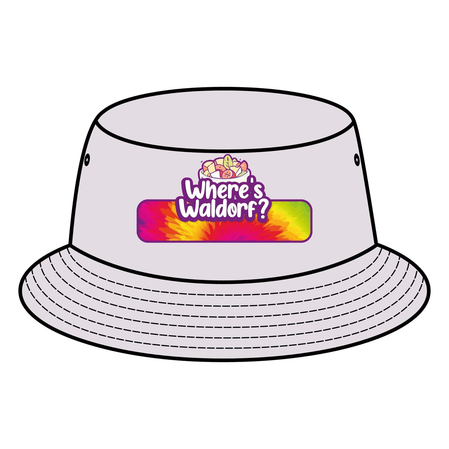Astoria's colorful "Where's Waldorf?" Bucket Hat for Fun Outdoor Adventures, Summer Festival Gear, Beach Accessory, Travel Essential, Gift for Kids
