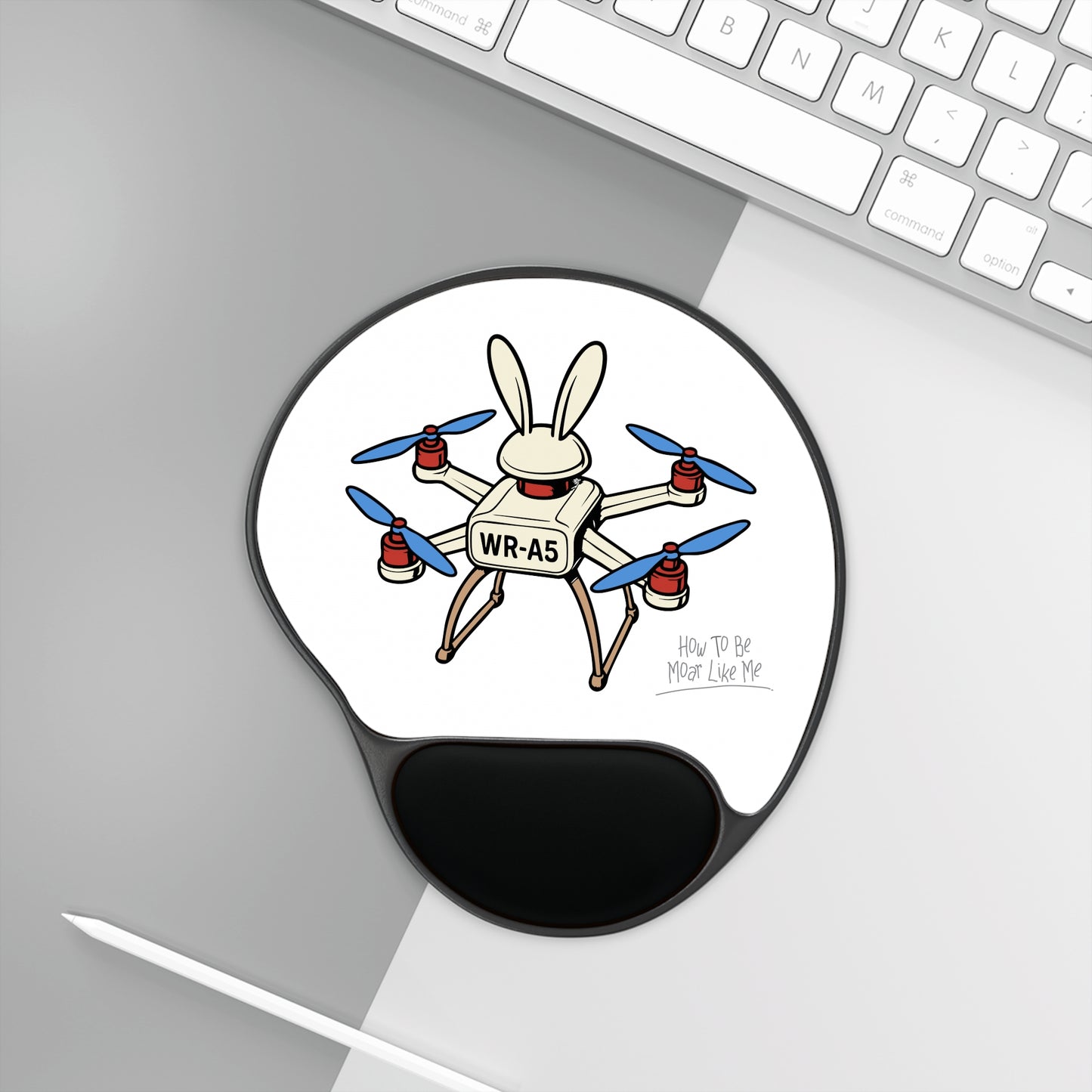 WR-A5 Drone Mouse Pad with Wrist Rest, Desk Accessory, Perfect for Gamers, Office Decor, Gifts for Tech Lovers