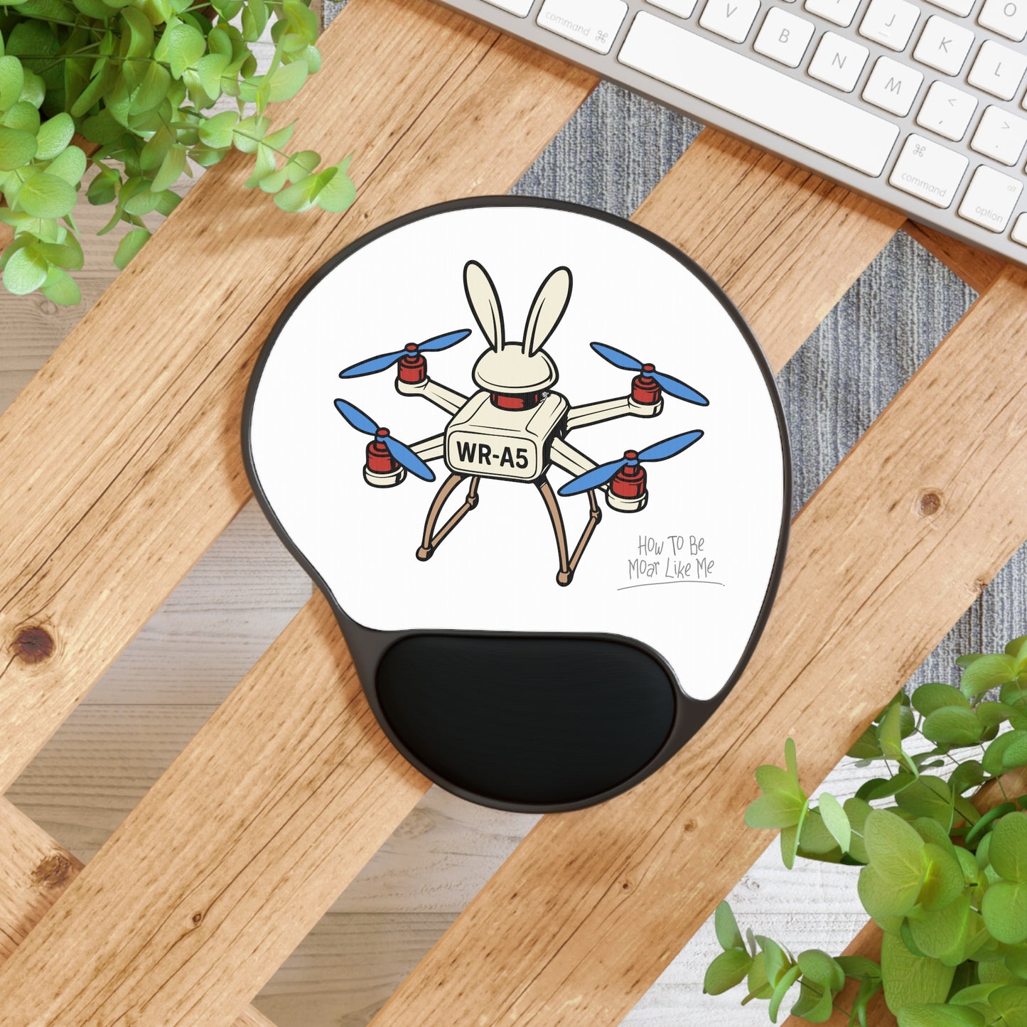 WR-A5 Drone Mouse Pad with Wrist Rest, Desk Accessory, Perfect for Gamers, Office Decor, Gifts for Tech Lovers